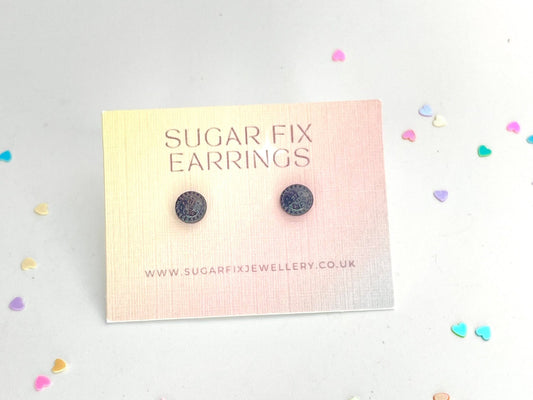 Cookie and Cream Stud Earrings