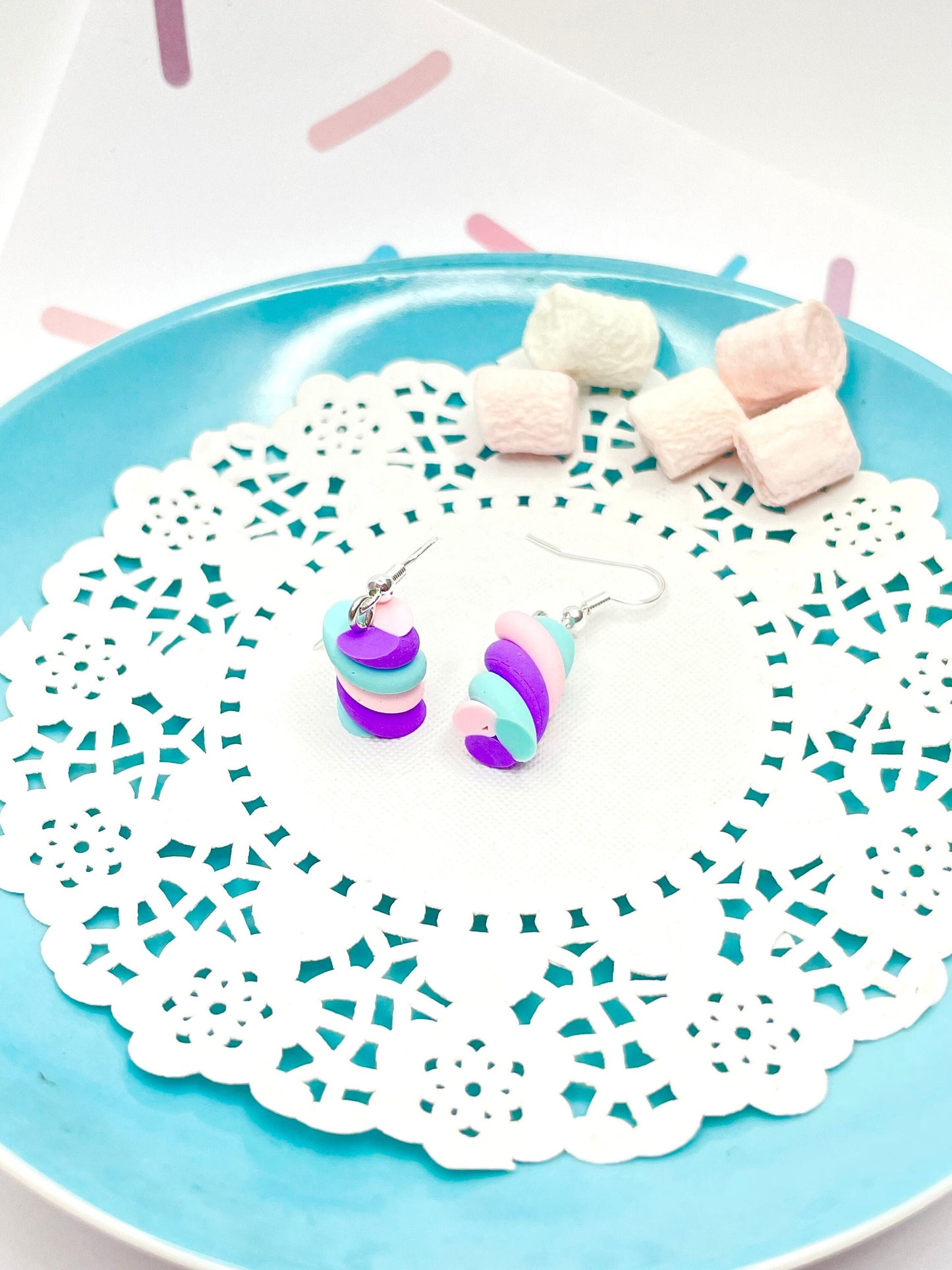 Sterling Silver Flump Marshmallow Drop Earrings