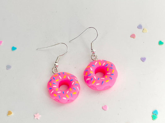 Sterling Silver Donut Dangle Earrings