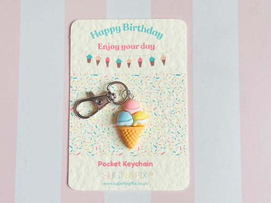 Ice Cream Bag Charm Keyring