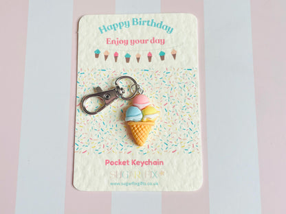 Ice Cream Bag Charm Keyring