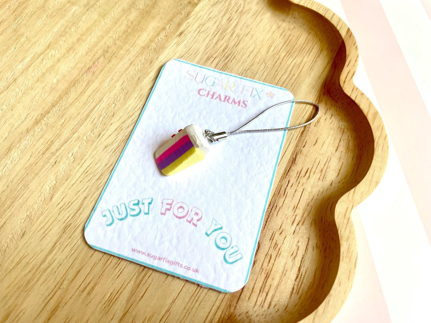 Multi Coloured Cake Phone Charm