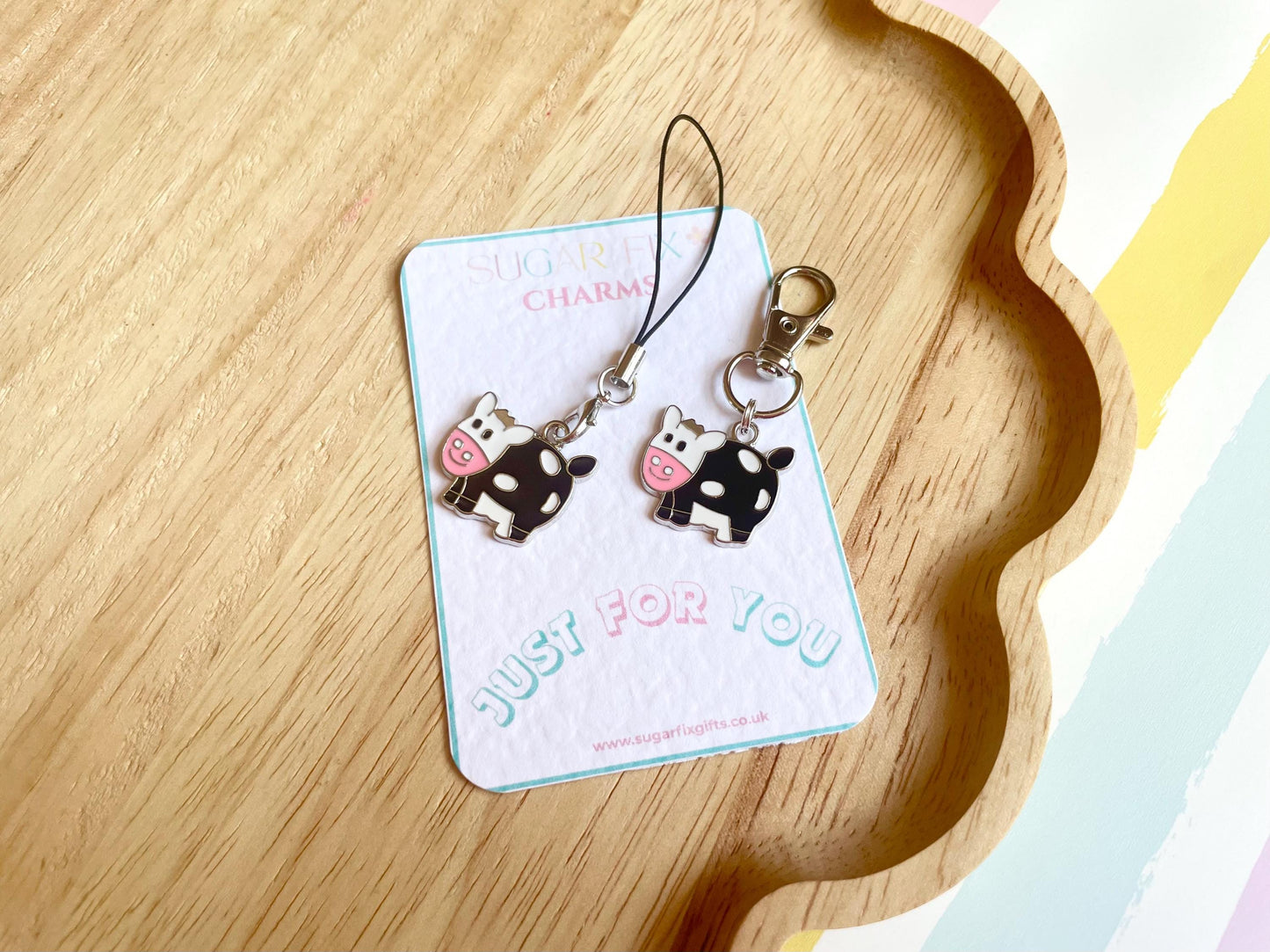 Cute Cow Phone Charm or Bag Charm