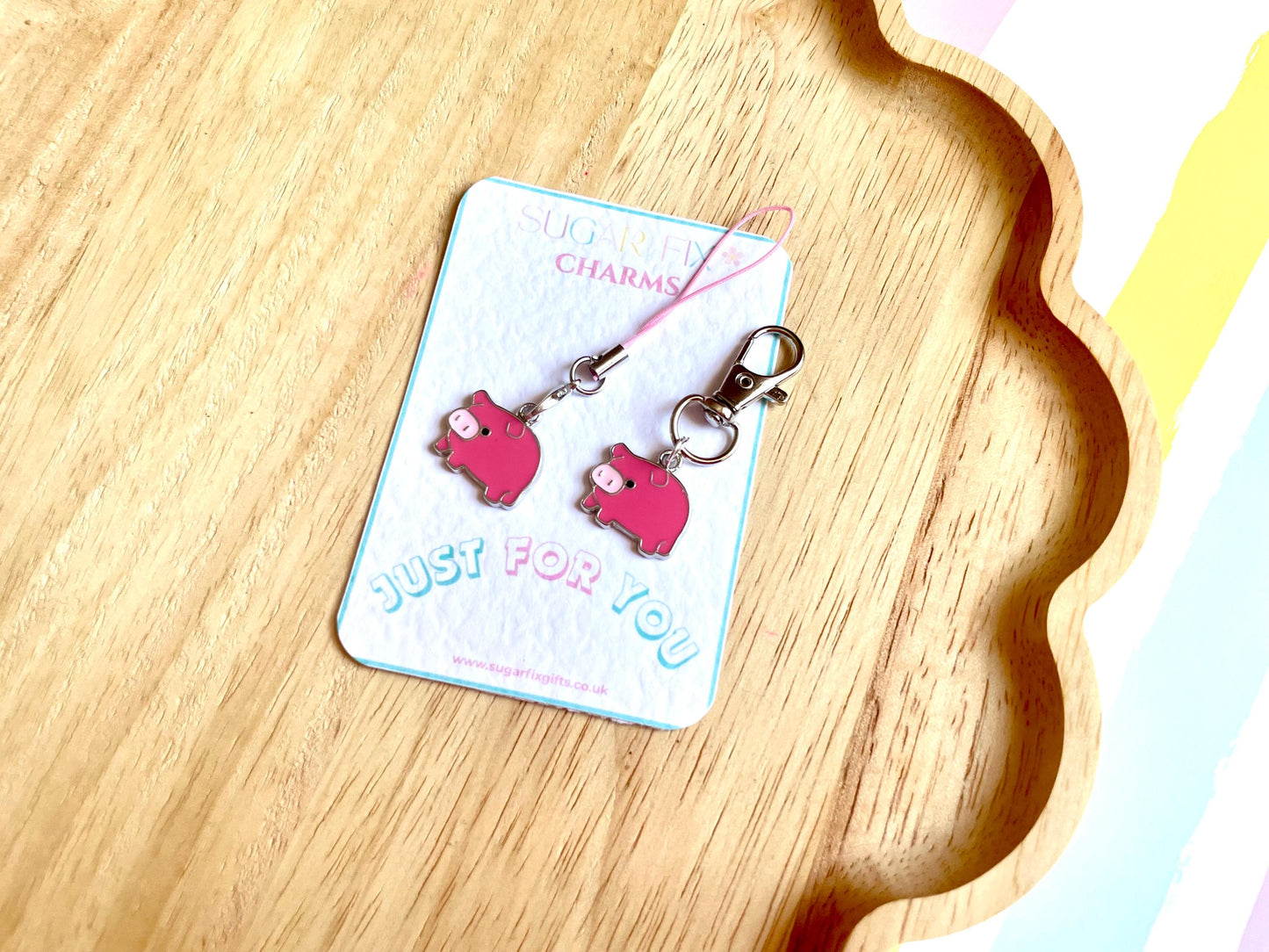 Cute Pig Phone Charm