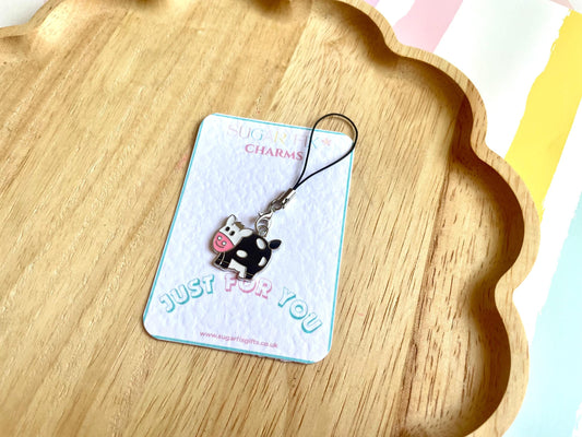 Cute Cow Phone Charm or Bag Charm