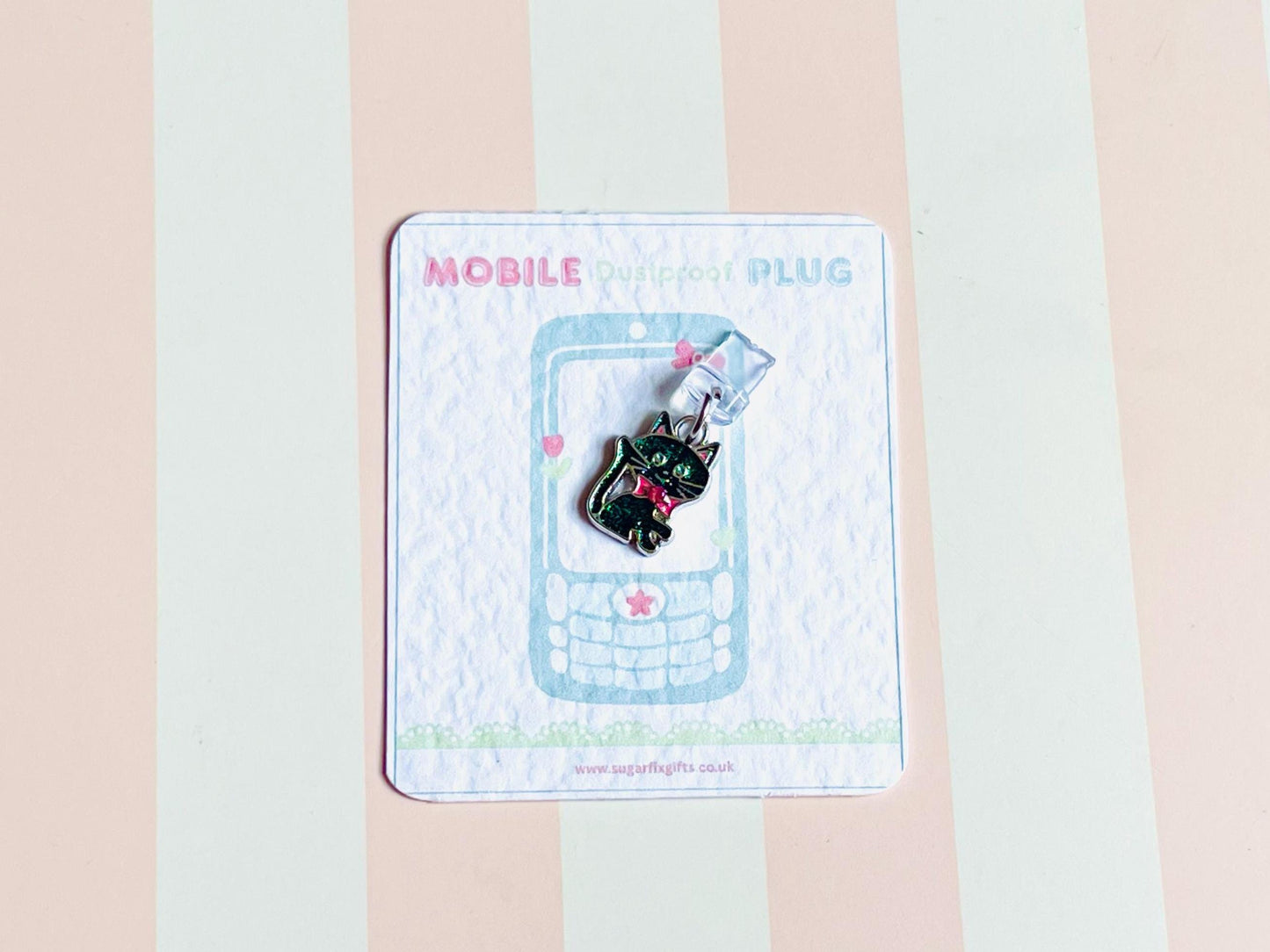 Glitter Cat Dust Plug Phone Charm