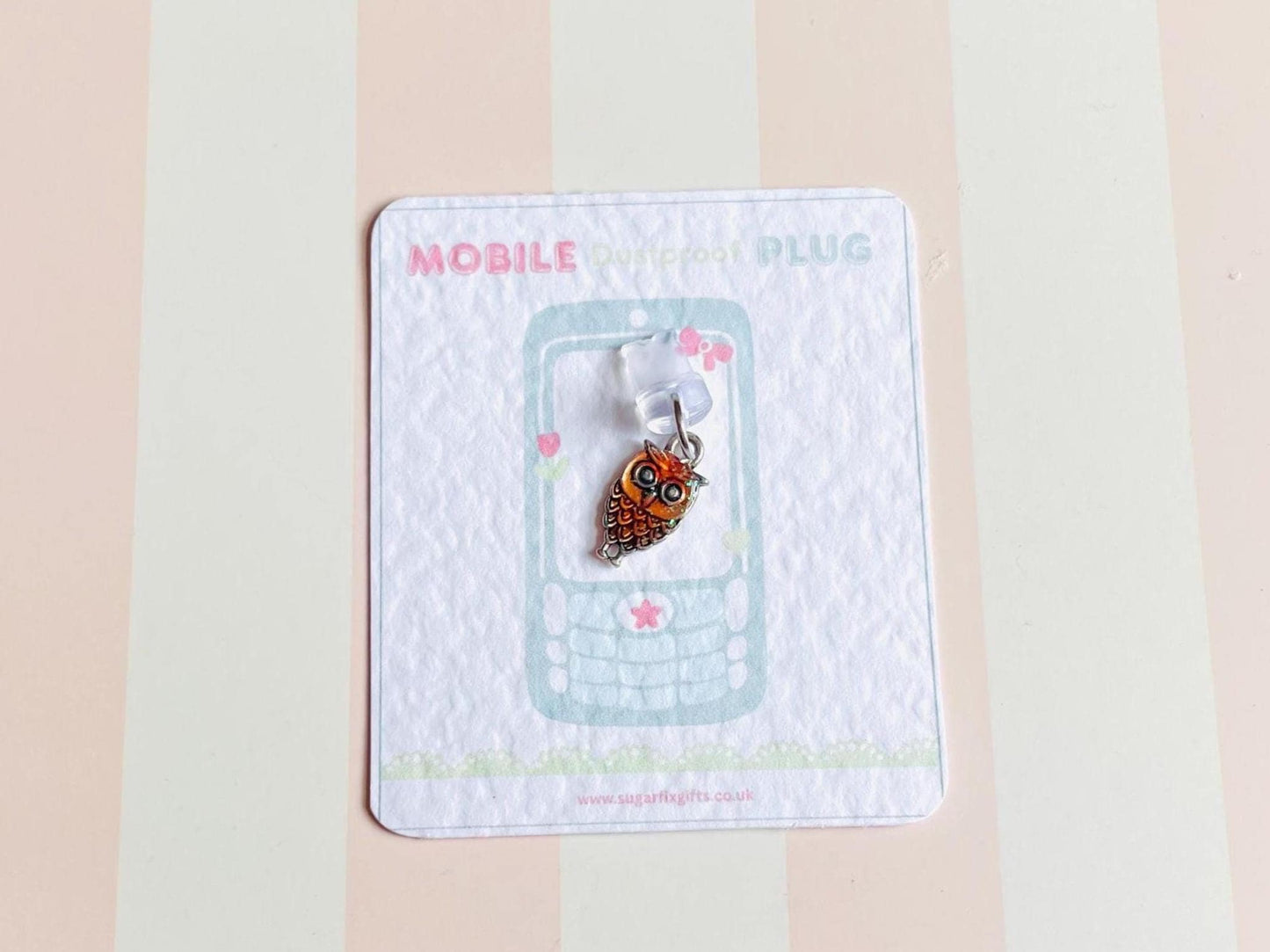 Glitter Owl Dust Cover Phone Charm