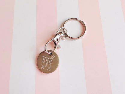 Worlds Best Shopper Trolley Coin Keyring