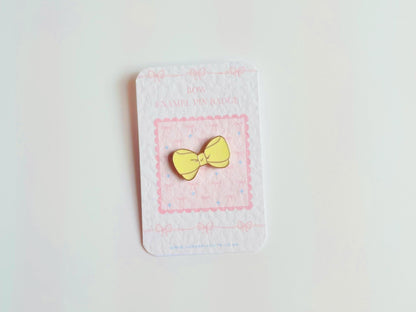 Cream Bow Enamel Pin Brooch