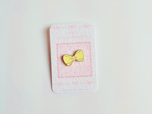 Cream Bow Enamel Pin Brooch