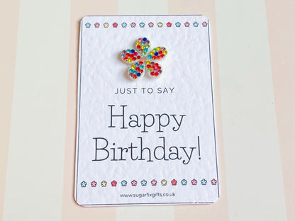 Rhinestone Birthday Pocket Hug