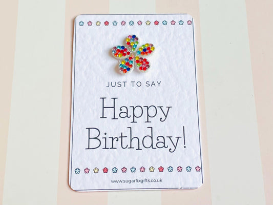 Rhinestone Birthday Pocket Hug