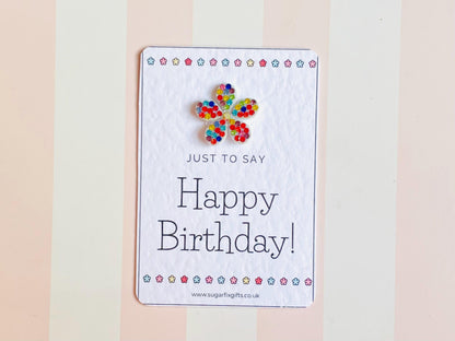 Rhinestone Birthday Pocket Hug