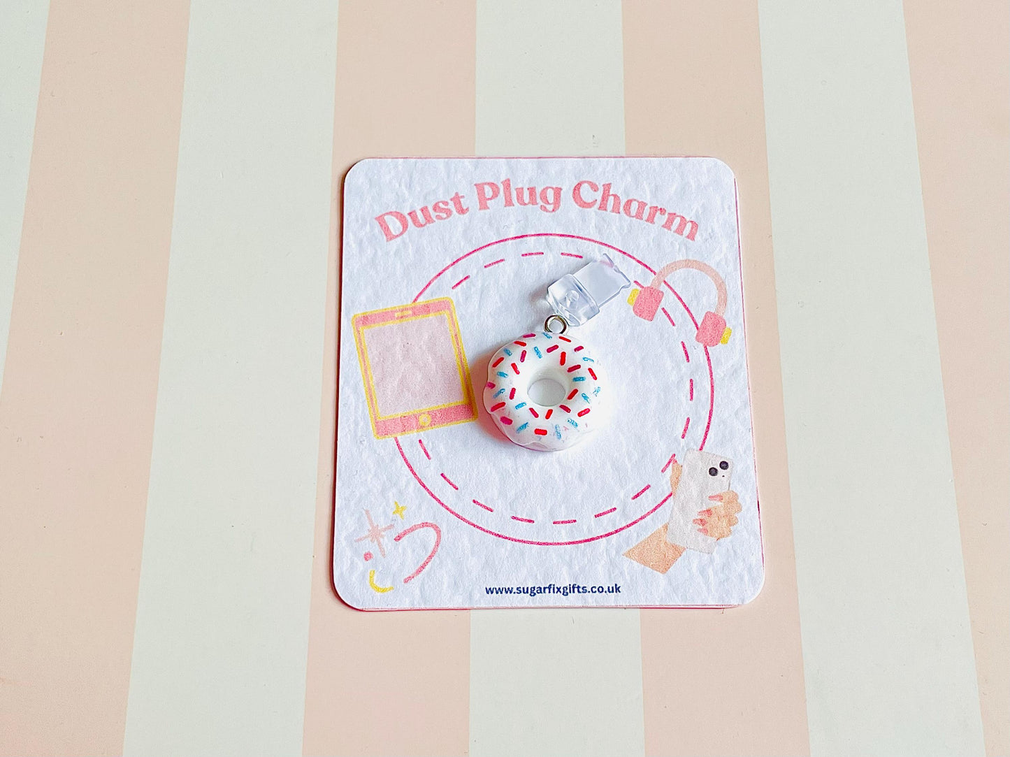 Doughnut Dust Plug Phone Charm