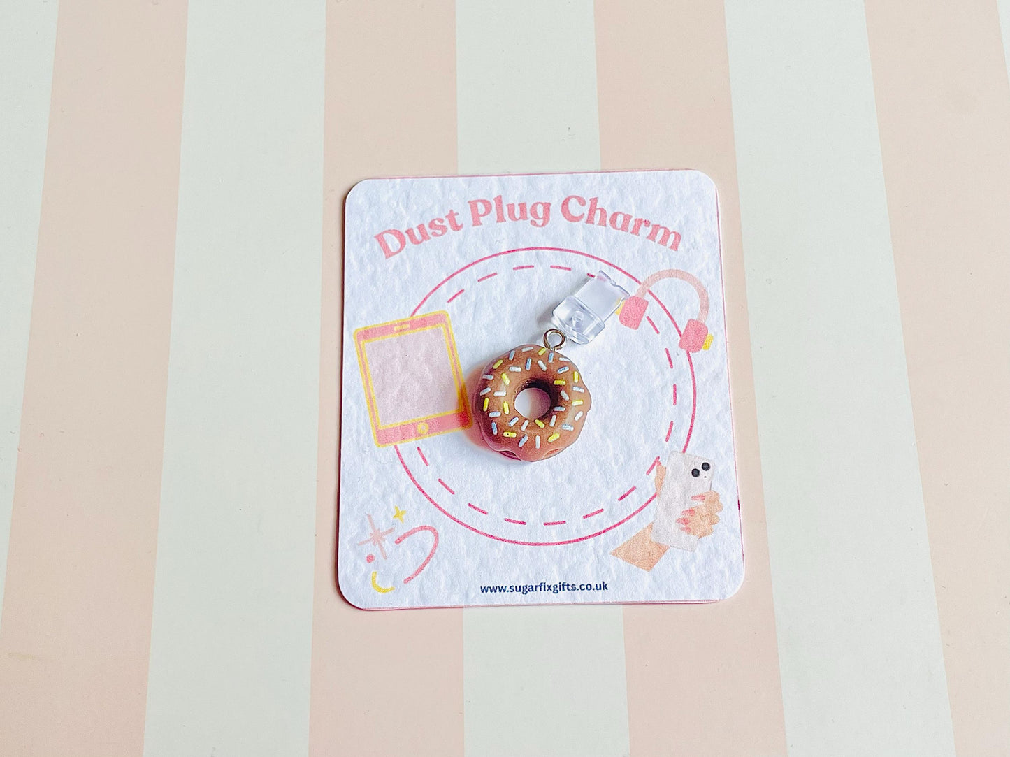 Doughnut Dust Plug Phone Charm