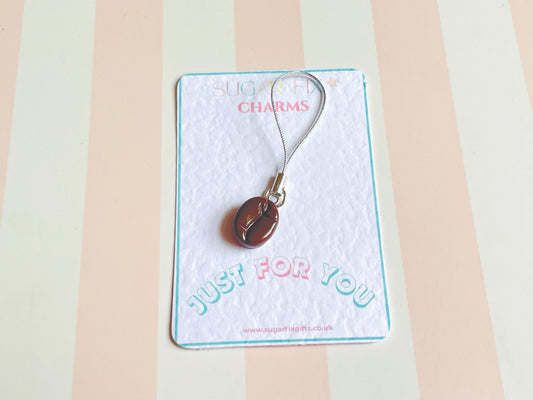 Coffee Bean Phone Charm