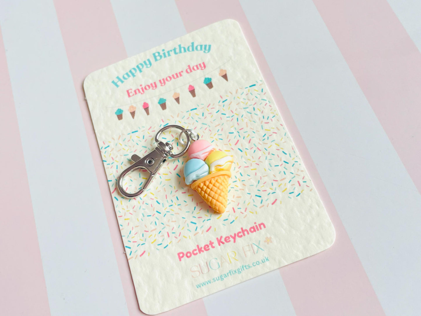 Ice Cream Bag Charm Keyring