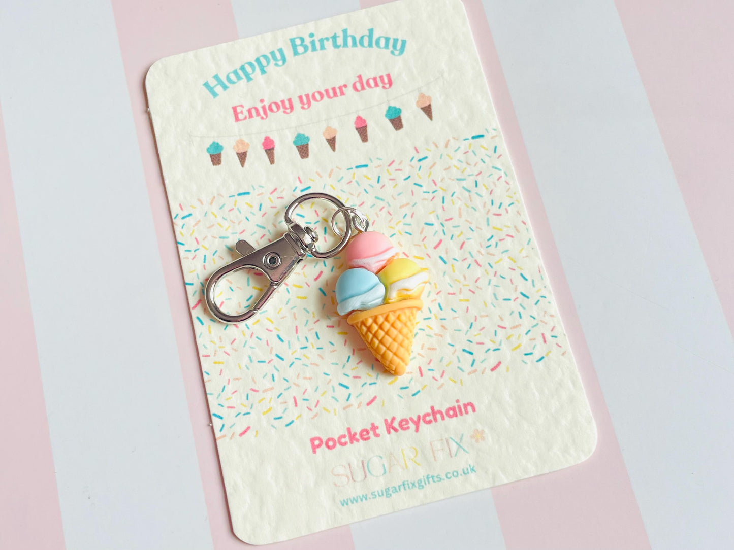 Ice Cream Bag Charm Keyring