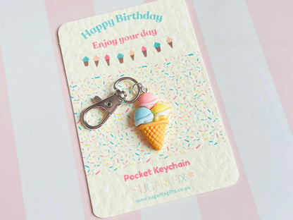 Ice Cream Bag Charm Keyring