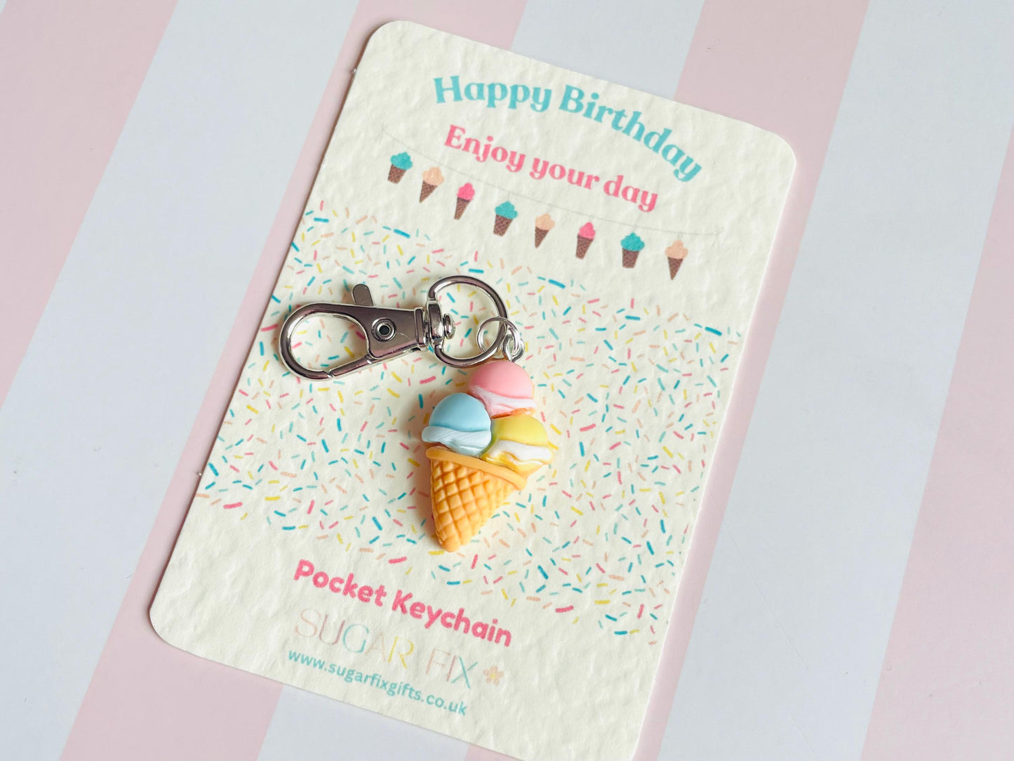 Ice Cream Bag Charm Keyring
