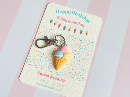 Ice Cream Bag Charm Keyring
