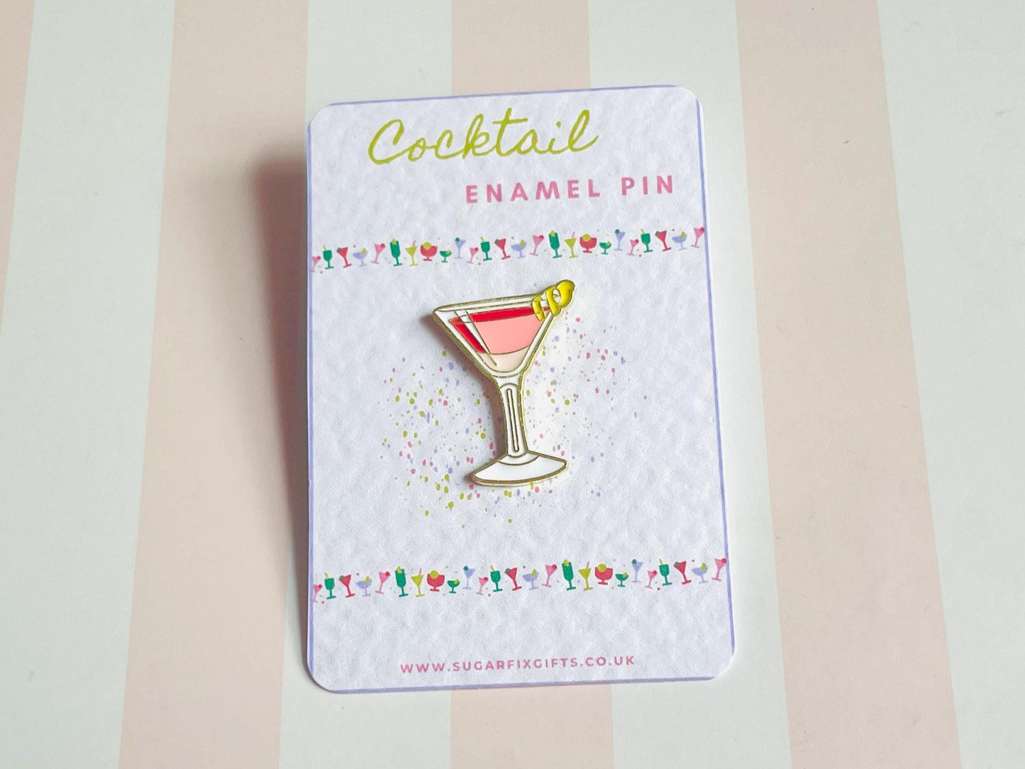 Pink Cocktail Pin Badge