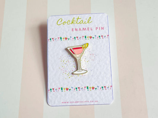 Pink Cocktail Pin Badge