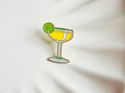 Yellow Cocktail Pin Brooch