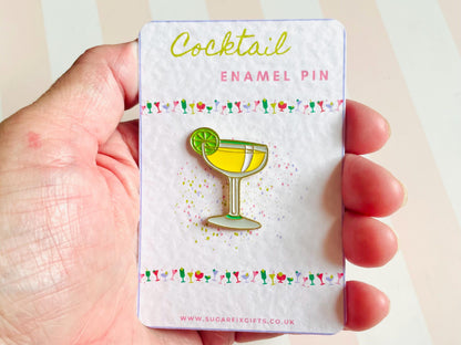 Yellow Cocktail Pin Brooch