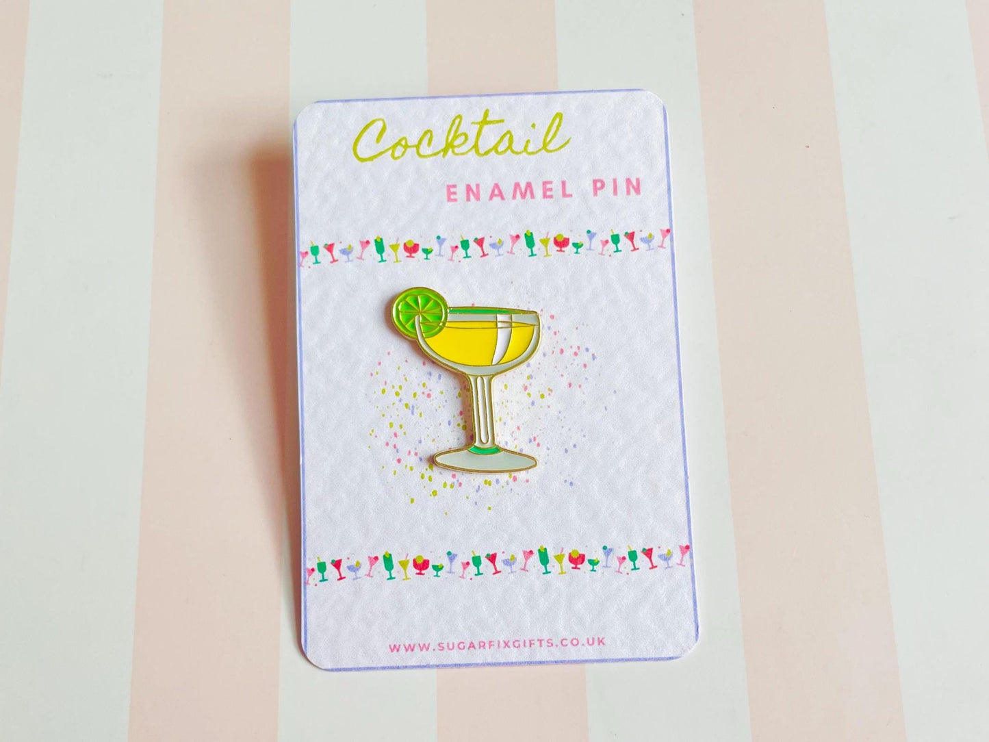 Yellow Cocktail Pin Brooch