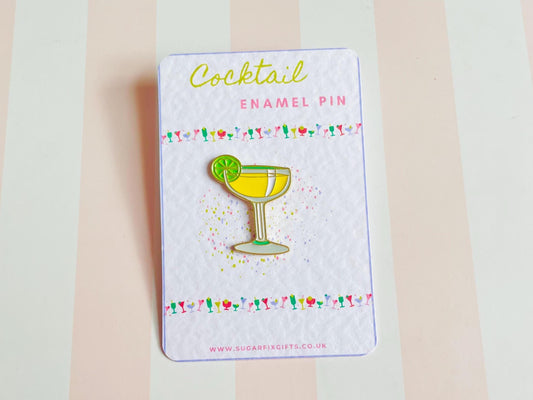 Yellow Cocktail Pin Brooch
