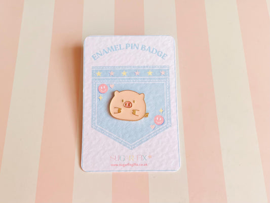 Cute Pig Pin Badge