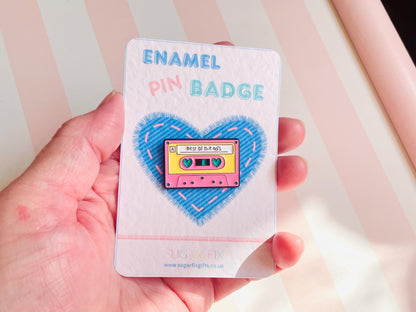 Vintage Cassette Tape Pin Badge