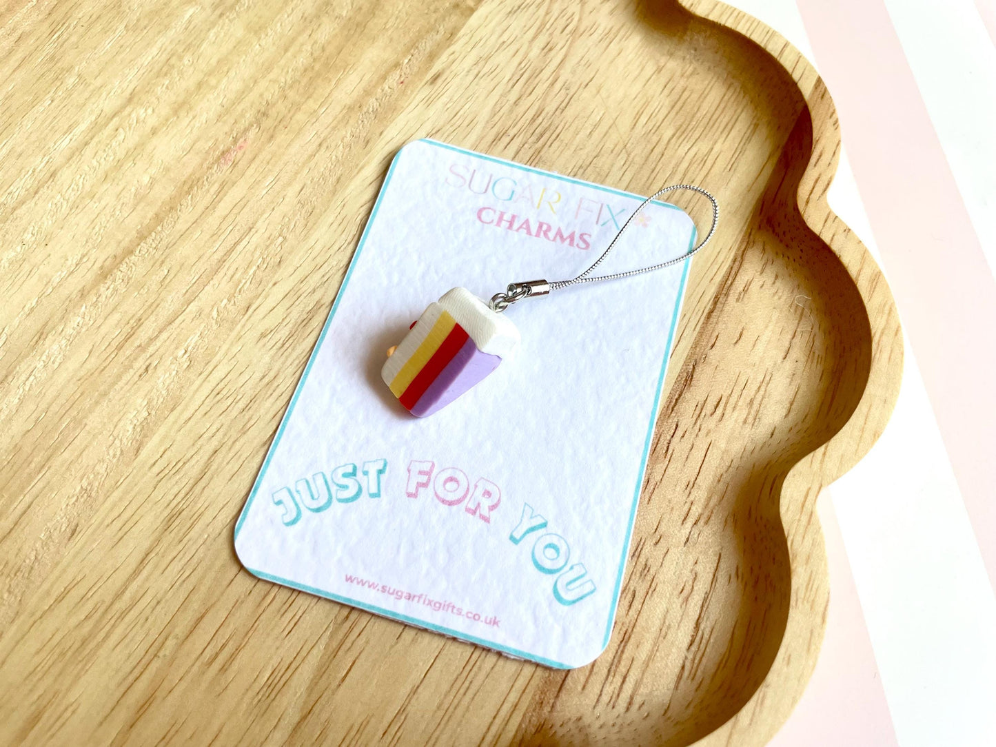 Multi Coloured Cake Phone Charm