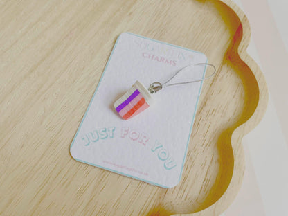Multi Coloured Cake Phone Charm