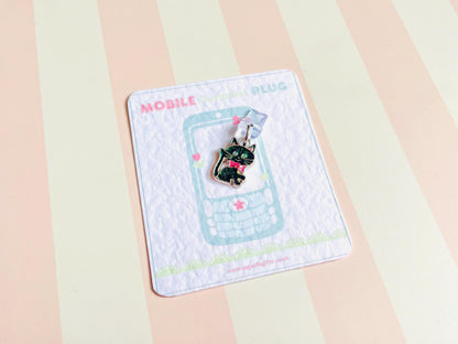 Glitter Cat Dust Plug Phone Charm