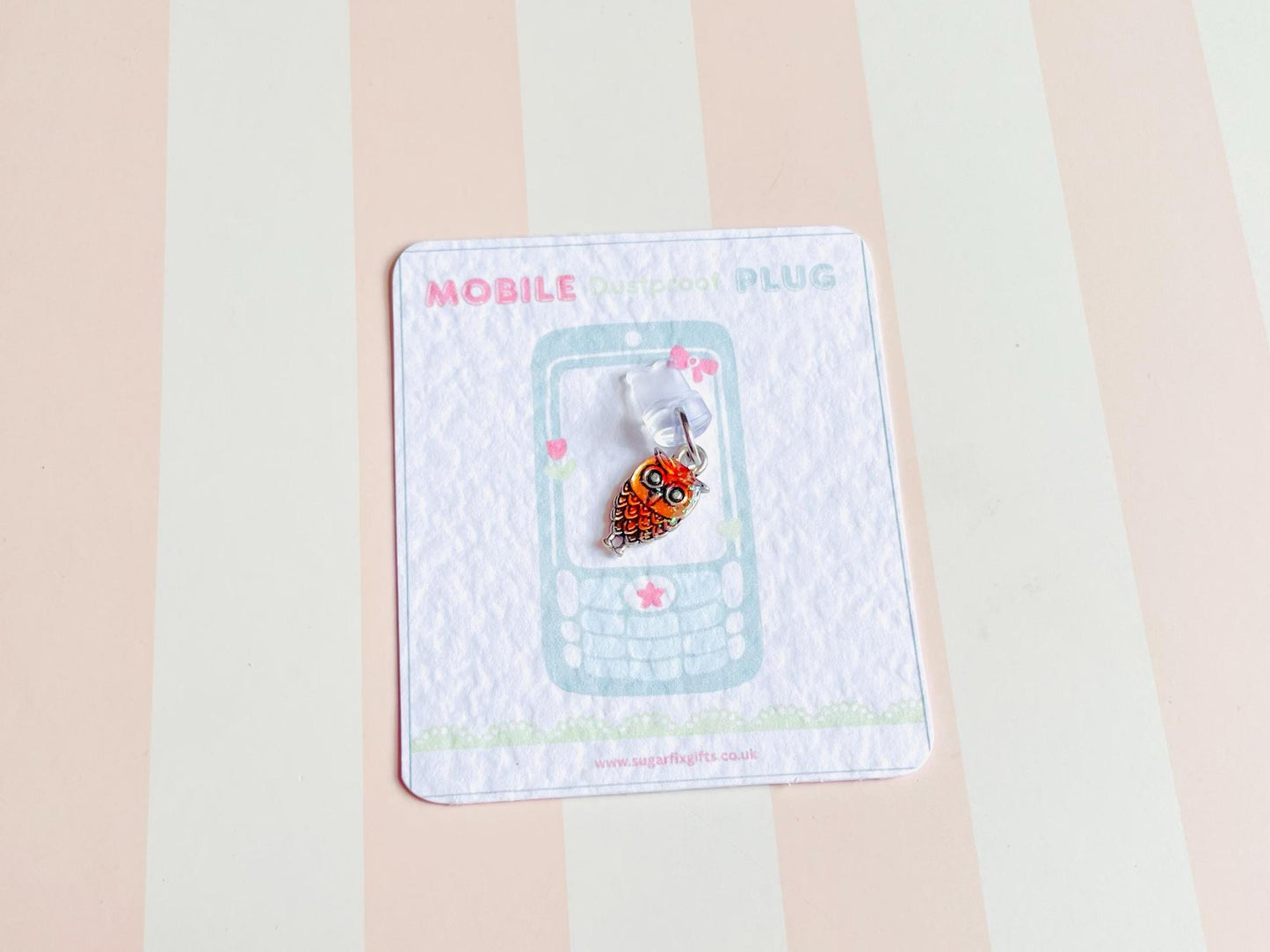 Glitter Owl Dust Cover Phone Charm