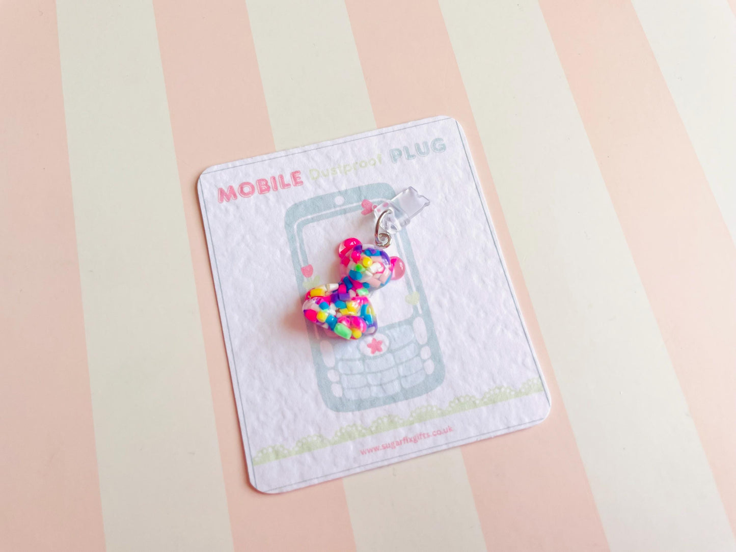 Teddy Bear Phone Plug Charm