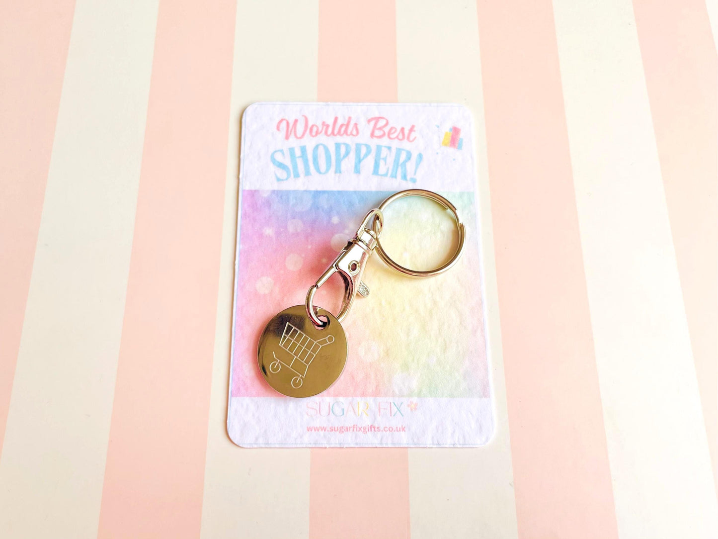 Worlds Best Shopper Trolley Coin Keyring