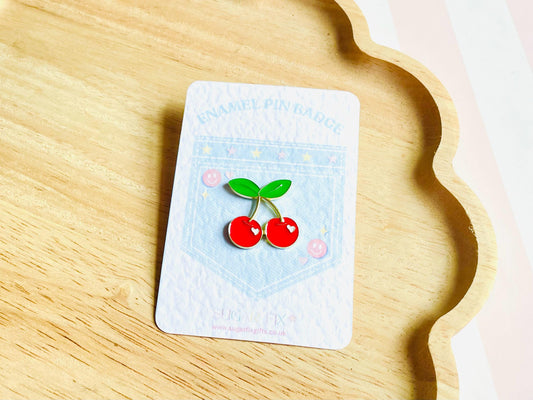 Cherry Enamel Pin Badge