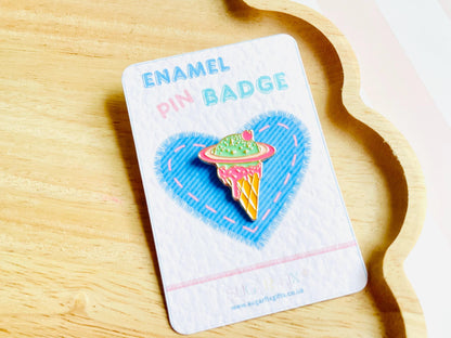 Funky Ice Cream Enamel Pin Badge