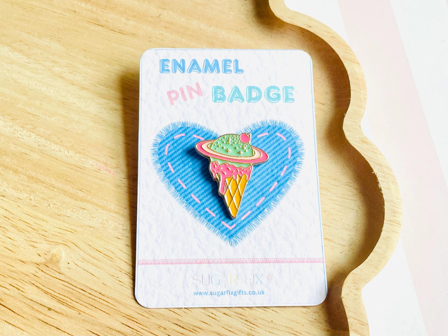Funky Ice Cream Enamel Pin Badge