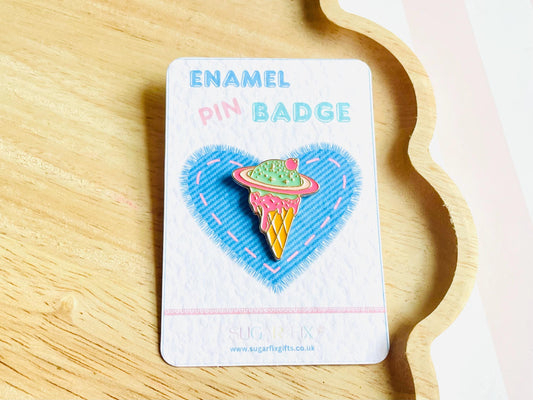 Funky Ice Cream Enamel Pin Badge
