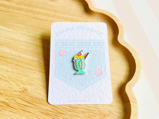 Milkshake Enamel Pin Badge