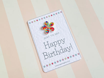 Rhinestone Birthday Pocket Hug
