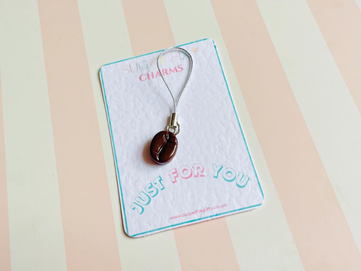 Coffee Bean Phone Charm