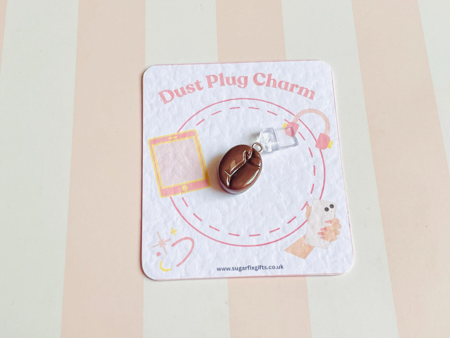 Coffee Bean Phone Plug Charm