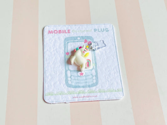 Adorable Unicorn Dust Plug Charm