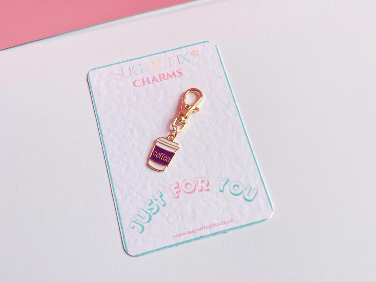 Coffee Cup Bag Charm Pocket Hug
