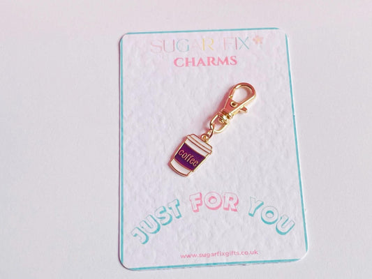 Coffee Cup Bag Charm Pocket Hug